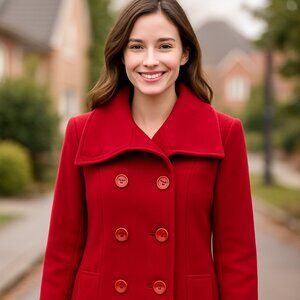 Lara Red Wool-Blend Coat